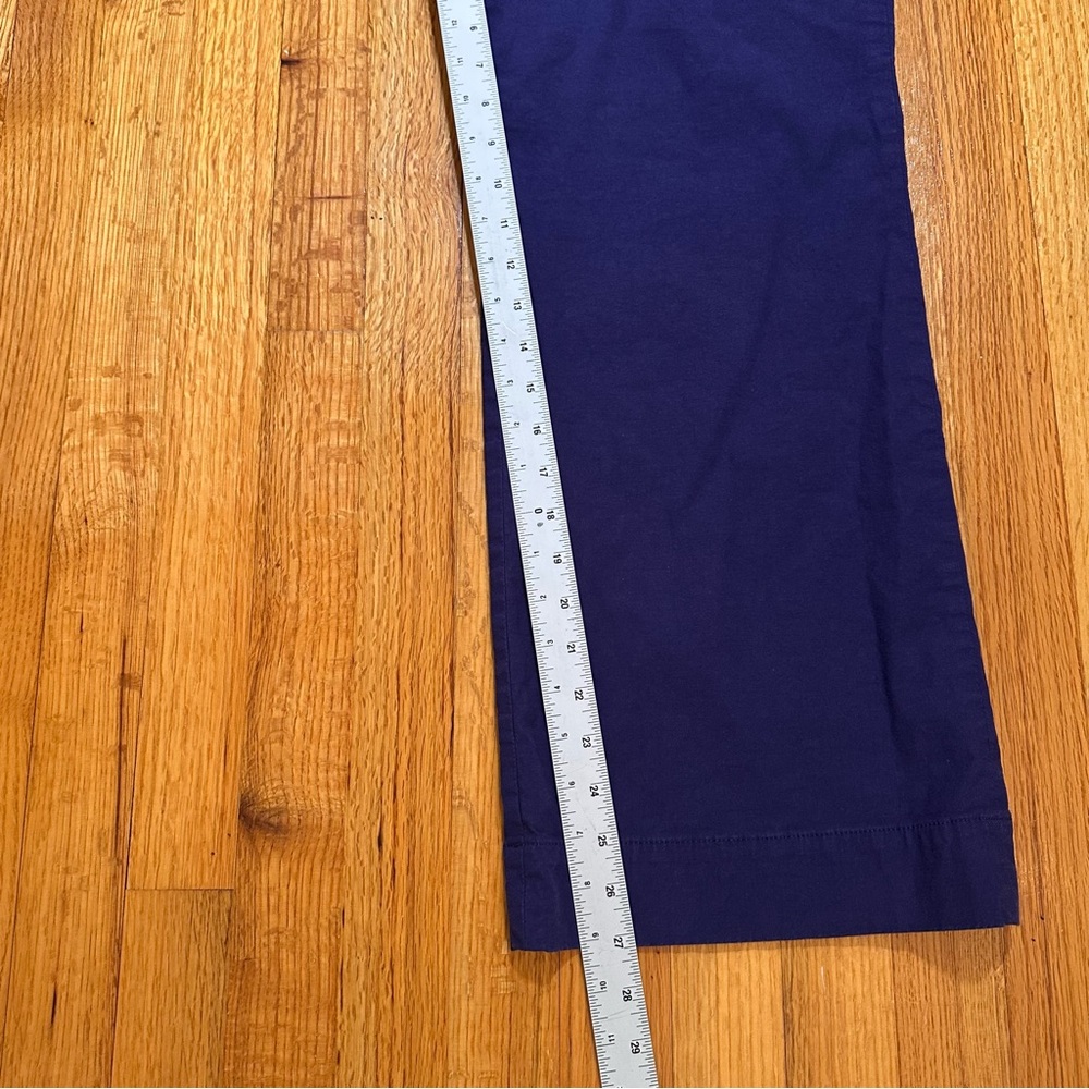 J. Crew Wide Leg Pants Womens 30P Purple Cotton Linen Stretch Patch Pockets (d4) - Picture 8 of 12